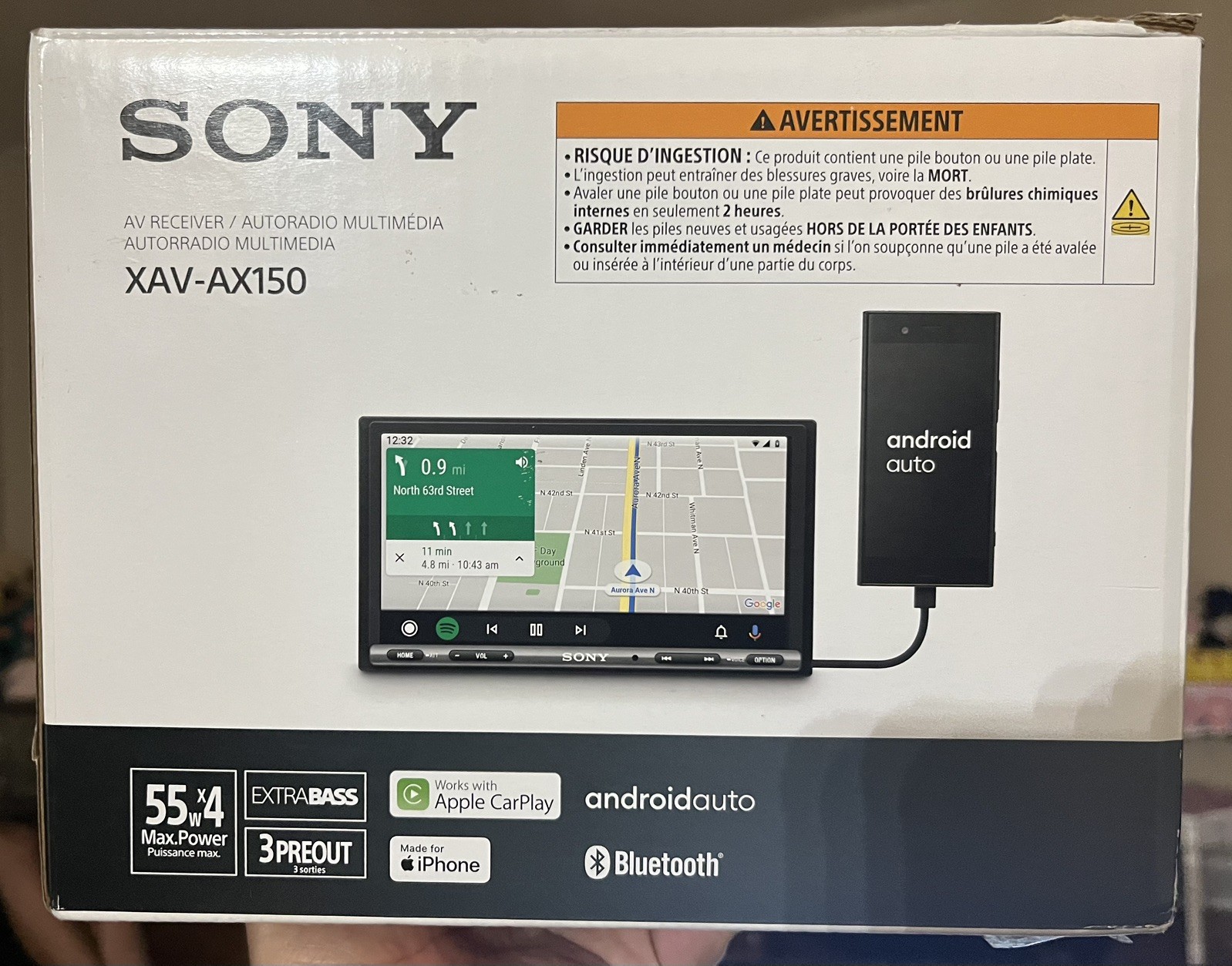 SONY XAV-AX150 6.95″ Apple CarPlay Android Auto AV Digital Media Receiver
