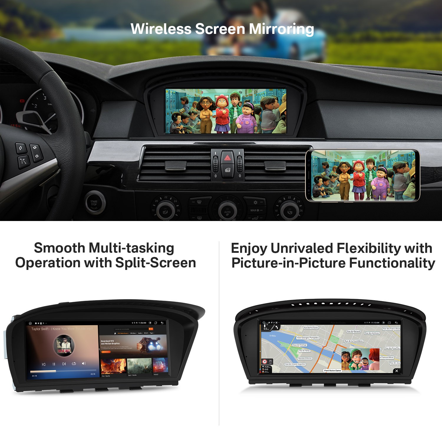 8.8″ Screen Upgrade for BMW 3 5 Series E60 Android 8-Core 64G CarPlay Retrofit