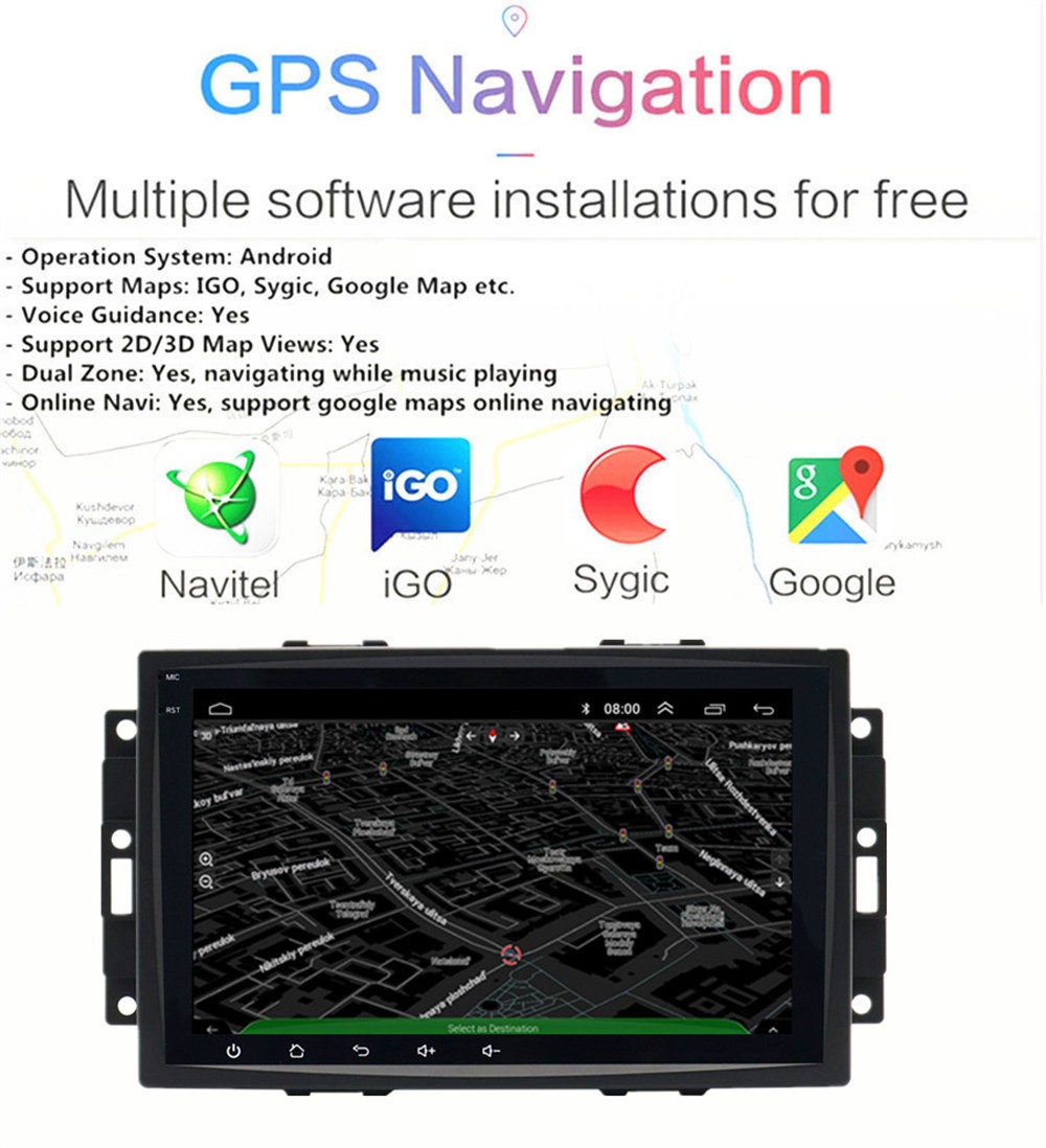 8in Car MP5 Player WIFI BT FM Mirror Link Fit For 2006-2008 Dodge RAM 1500 2500