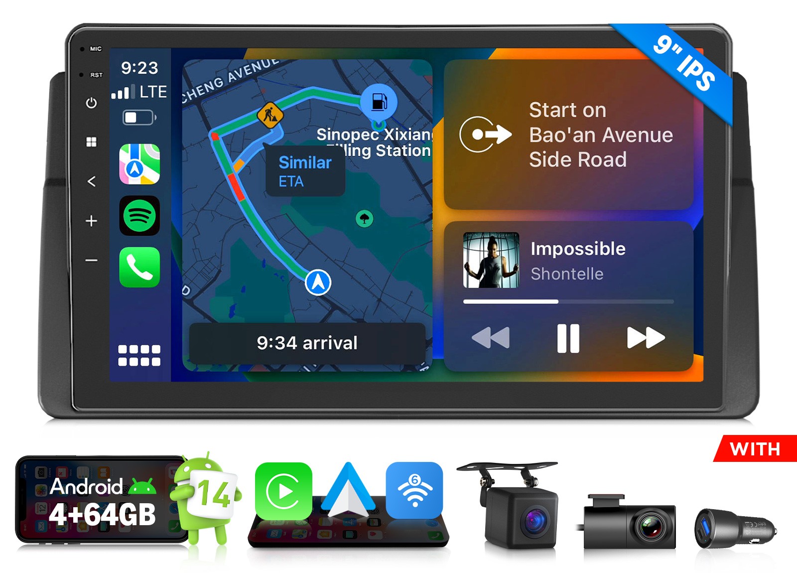 E46X7A Android Auto 4+64 Car Radio Wireless CarPlay Mirror Link for BMW E46 328i