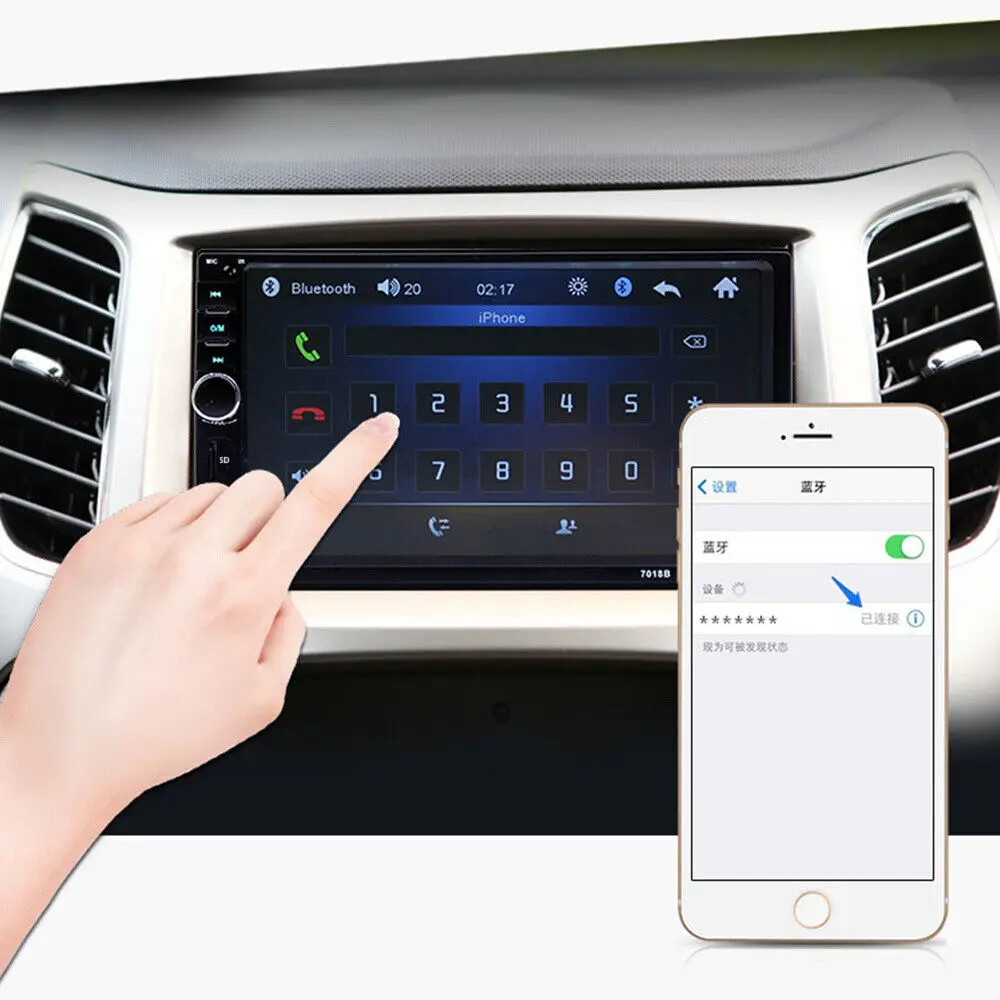 7″ Double 2 DIN Car MP5 Player Bluetooth Touch Screen Stereo Radio With Camera~