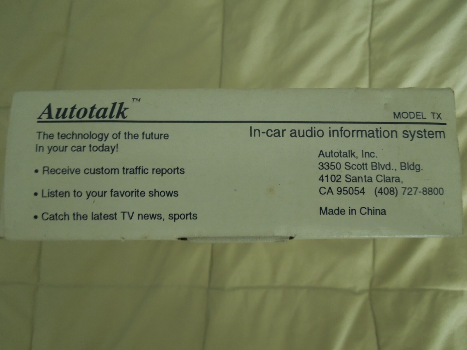 Autotalk TX In-Car Audio TV Info System Auto Truck Boat Brand New