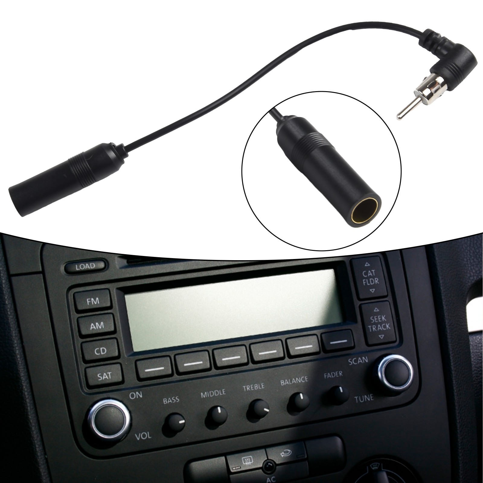 Car Stereo Audio Radio Antenna Adapter Vehicle AM/FM Radio Aerial Extension New