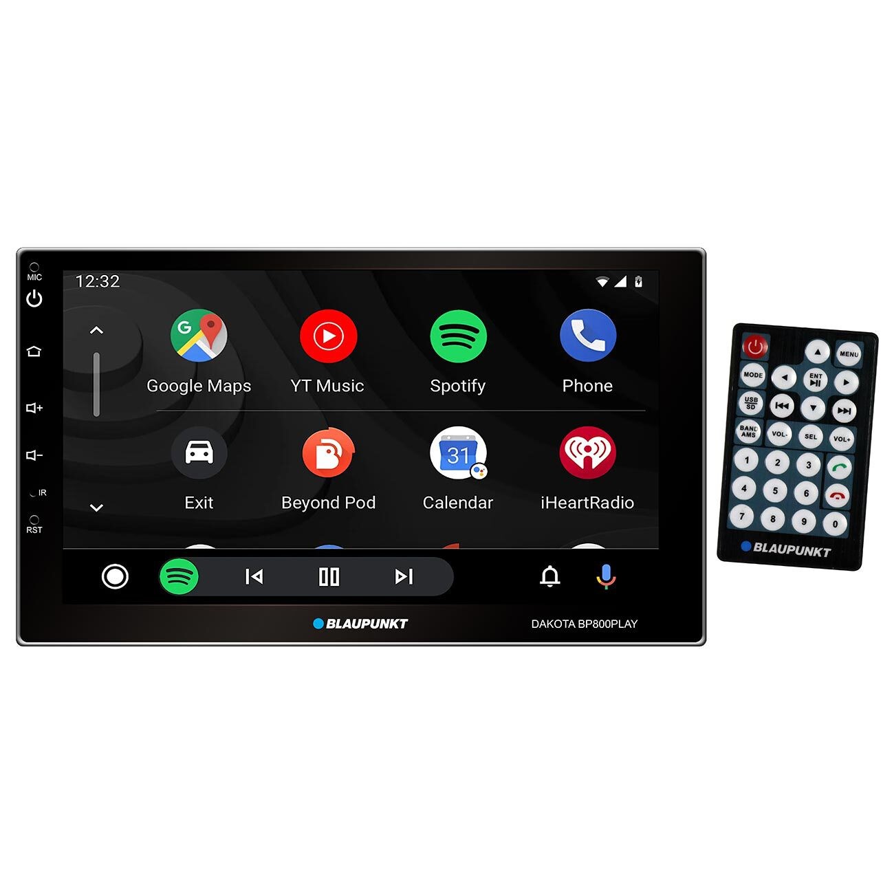Blaupunkt BP800PLAY 7-Inch Double DIN Mechless Fixed Face Touchscreen Receiver w