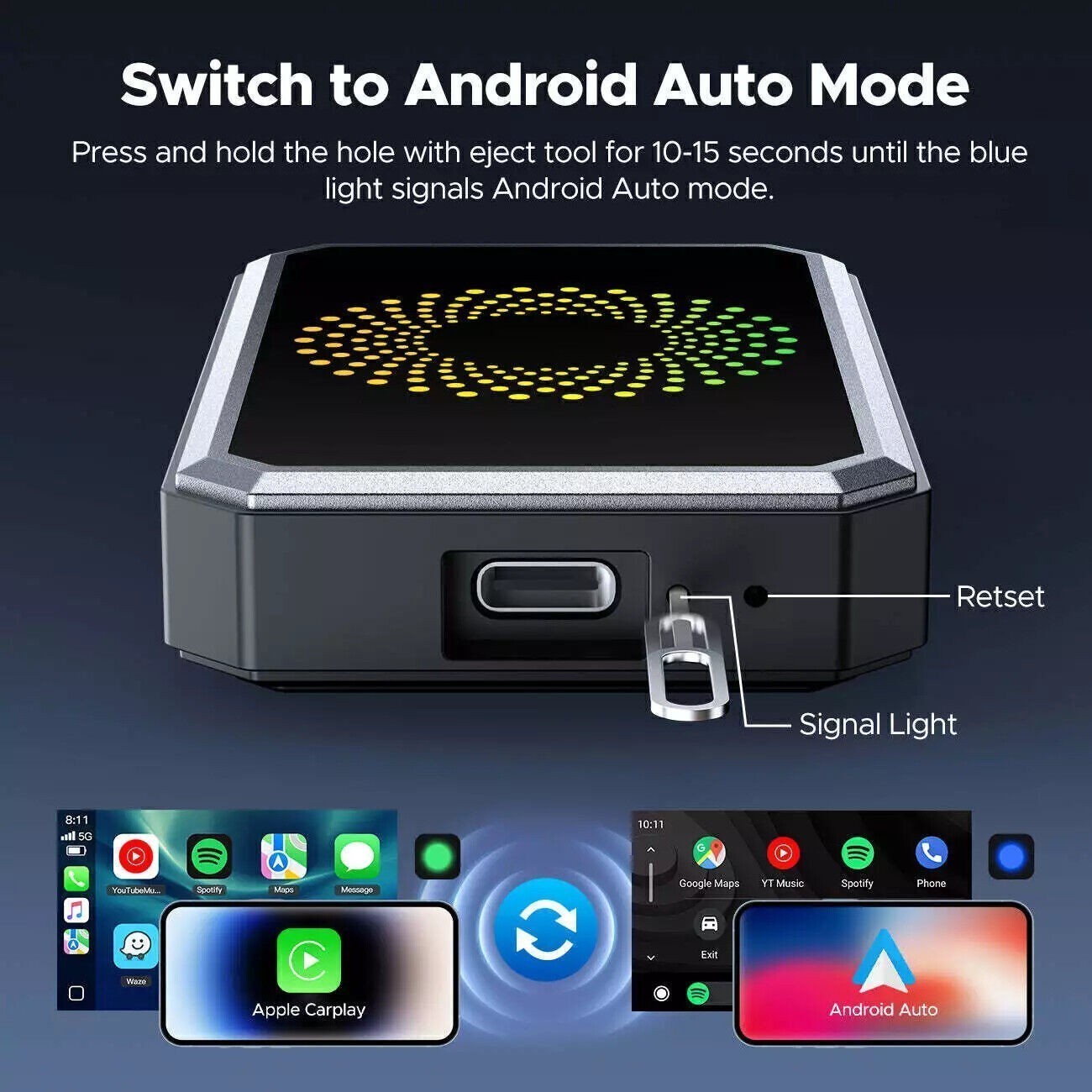 3-in-1 Magic AI Box With Netflix/YouTube Wireless Carplay Adapter Dongle for OEM