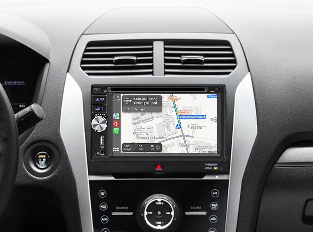 Double DIN Car Stereo Radio CD DVD Player Carplay Android Auto Bluetooth USB FM