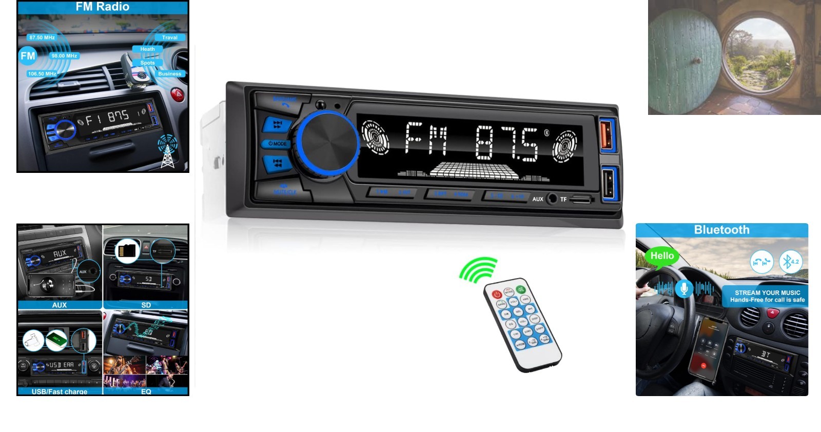 High-Quality Car Stereo – Bluetooth Connectivity & 2 USB Ports for Fast Charging