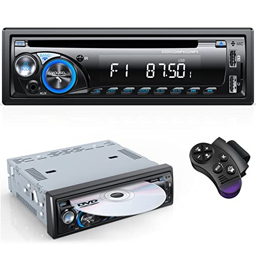 Car Radio Bluetooth with CD DVD Player, Single Din FM/AM Car Stereo Multicolor