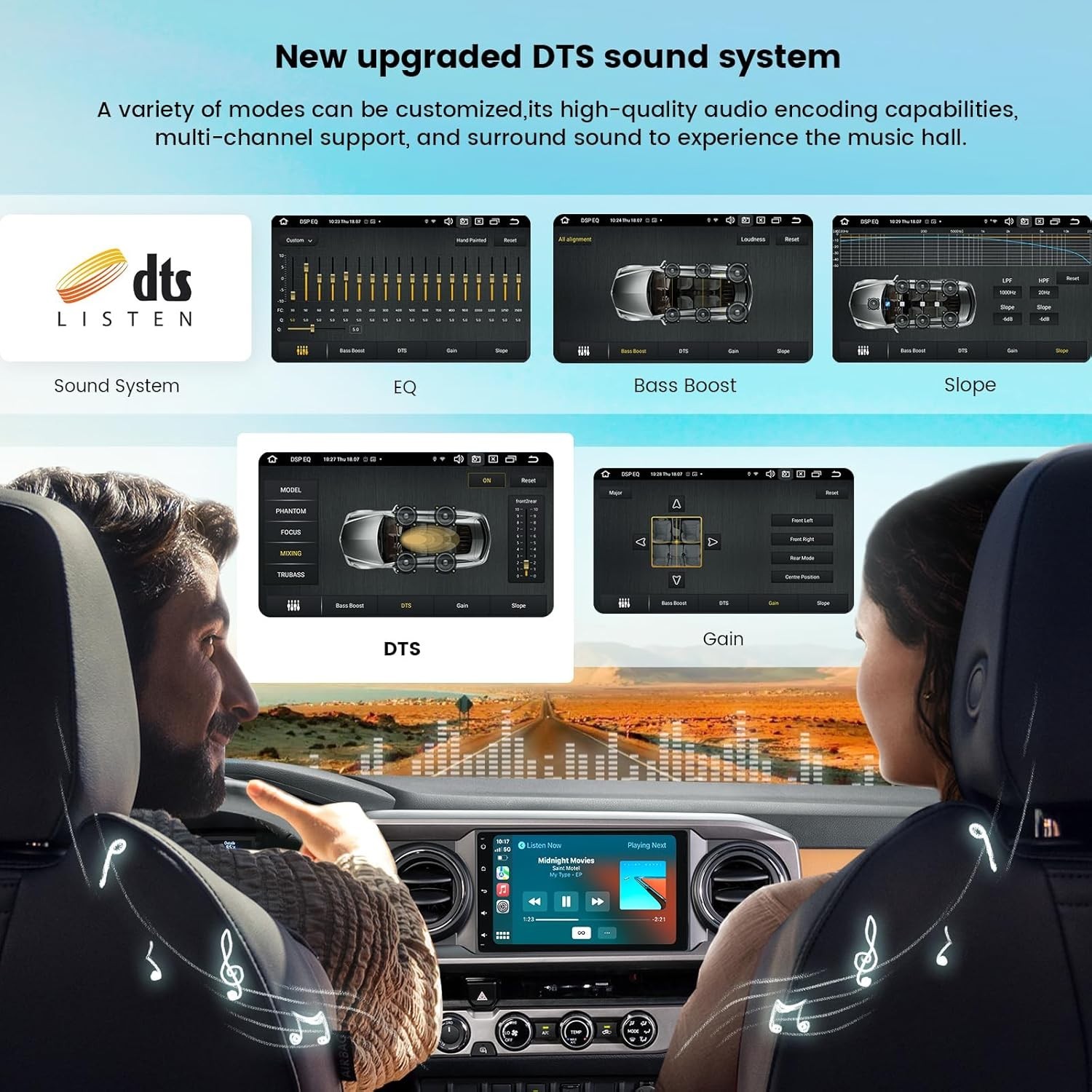 9″ Car Stereo for Toyota Tacoma 16-22/Corolla 17-18/Sienna 14-16 BT GPS CarPlay