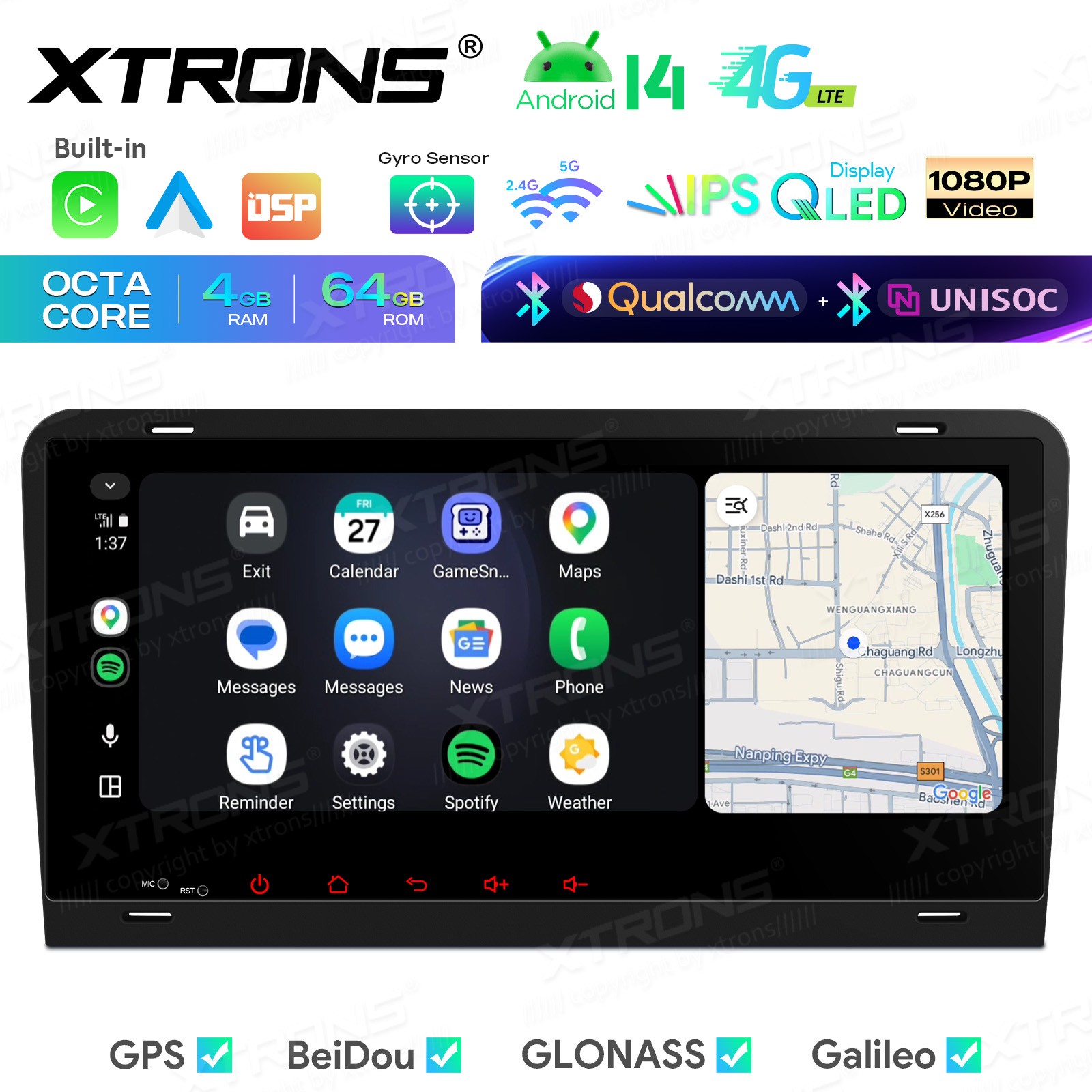 CarPlay Android Auto for Audi A3 S3 RS3 Android 14 8.8″ IPS Car Stereo Dual BT