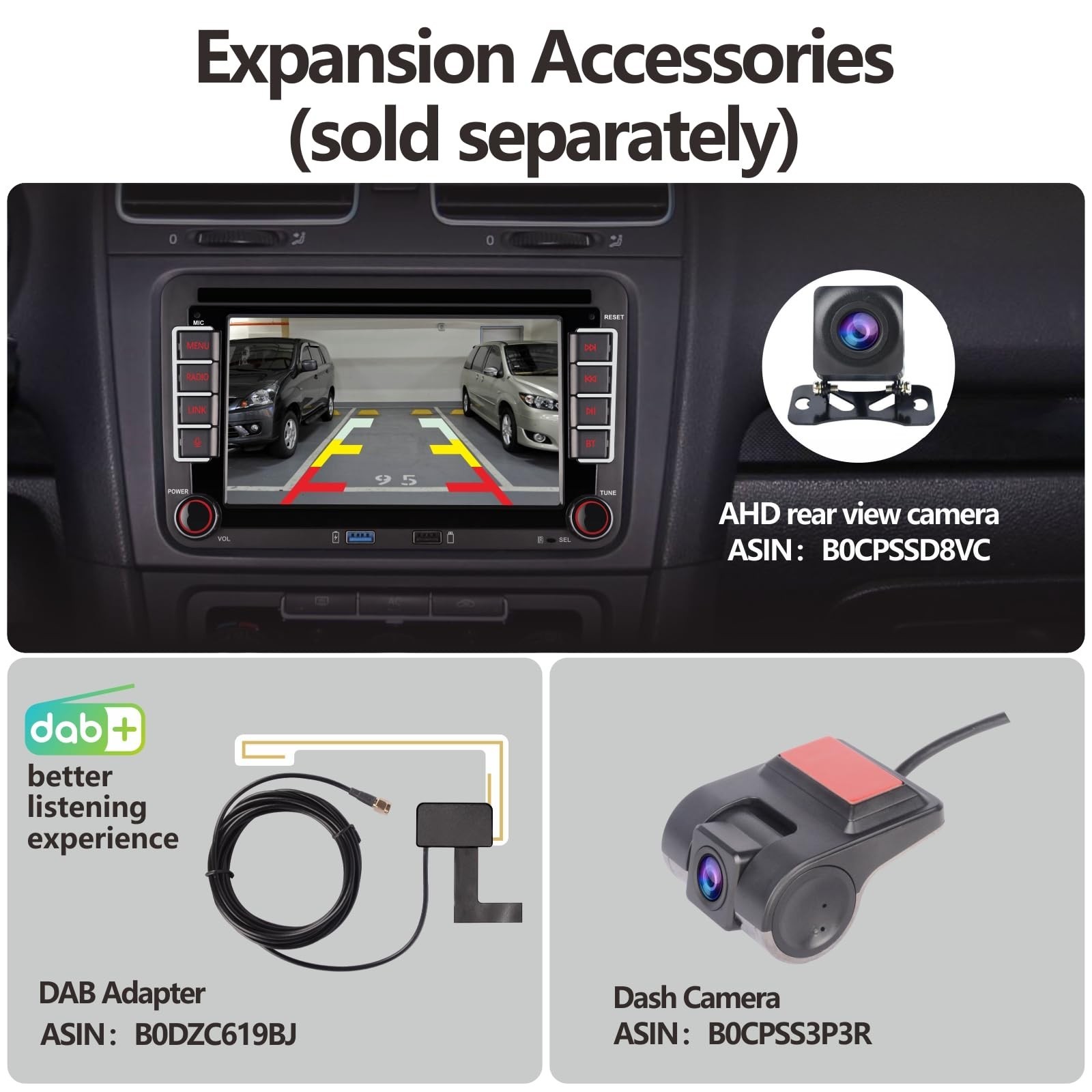 Double din Car Stereo Compatible with Wireless Carplay Android Auto with 7 in…