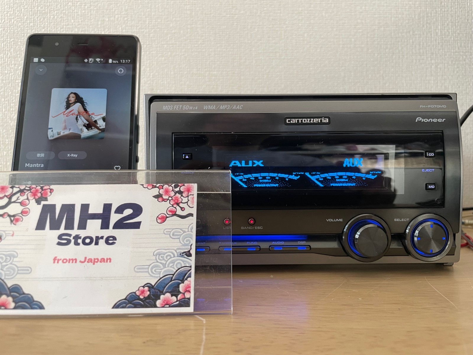 Pioneer Carrozzeria FH-P070MD 2DIN Car Audio CD MD AUX Player With Bluetooth