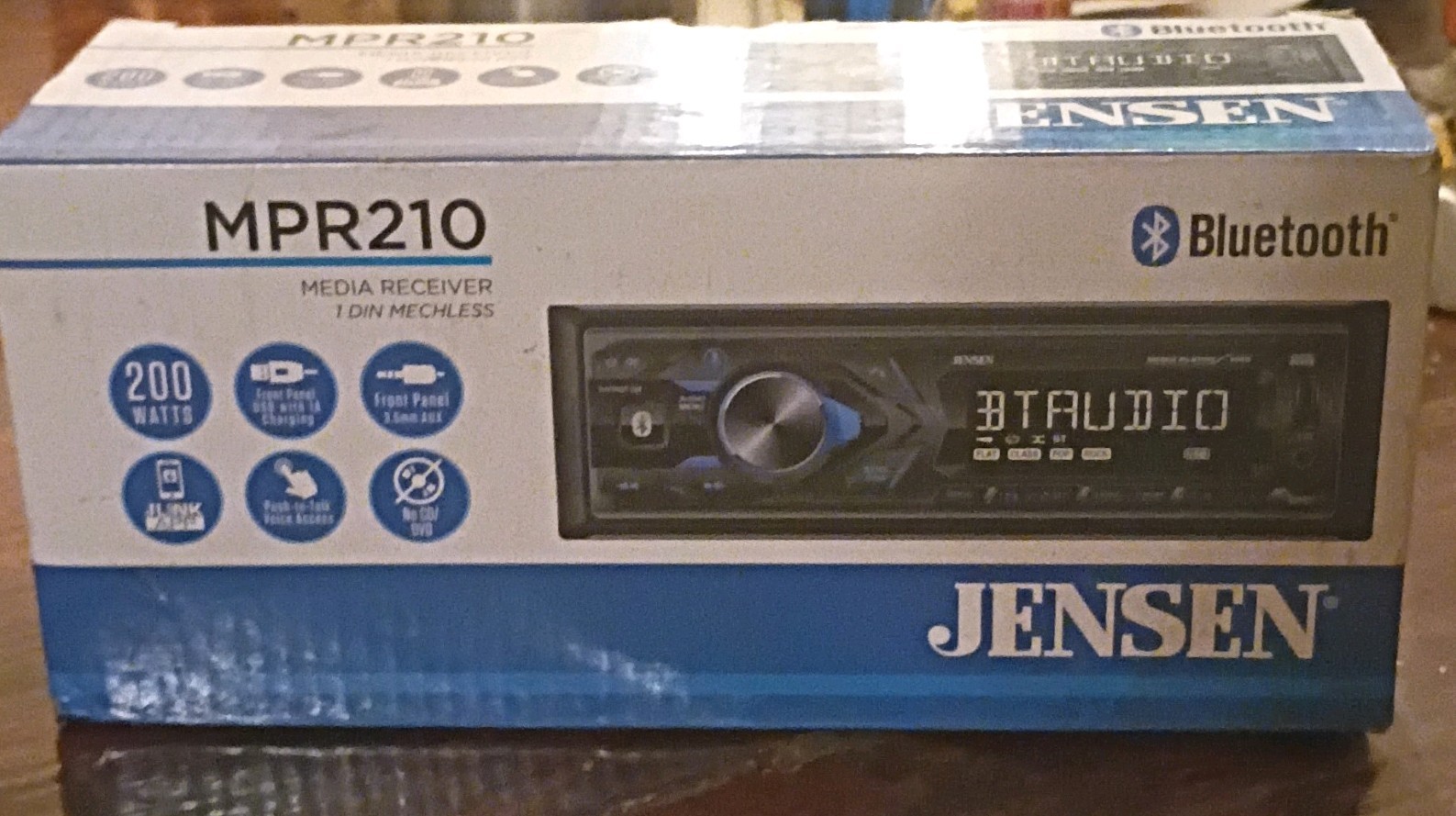Jensen MPR210 1 DIN Mechless Digital Media Receiver, Bluetooth, USB, Aux, AM/FM
