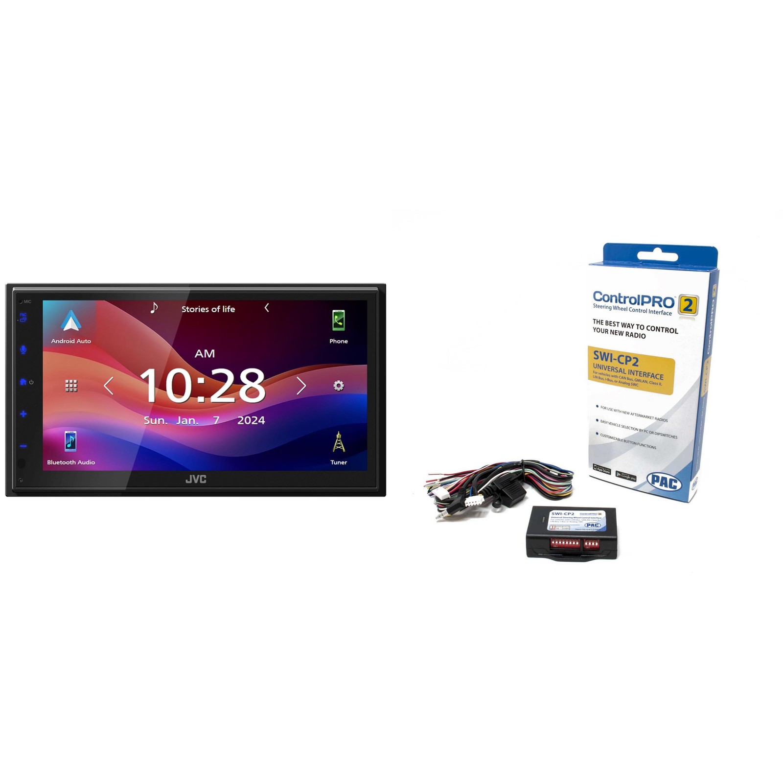 JVC KW-M590BT Digital Media Receiver Featuring 6.8″ Capacitive Touch Monitor,…