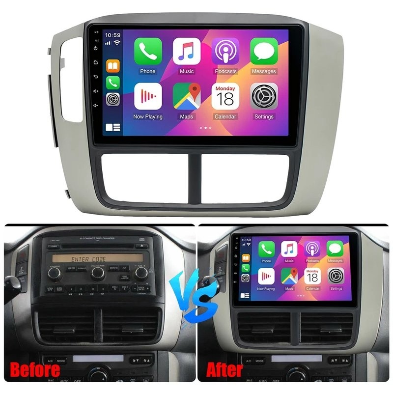 Android Car GPS Navigation Radio Stereo Wifi For Honda Pilot 05-08 Apple Carplay