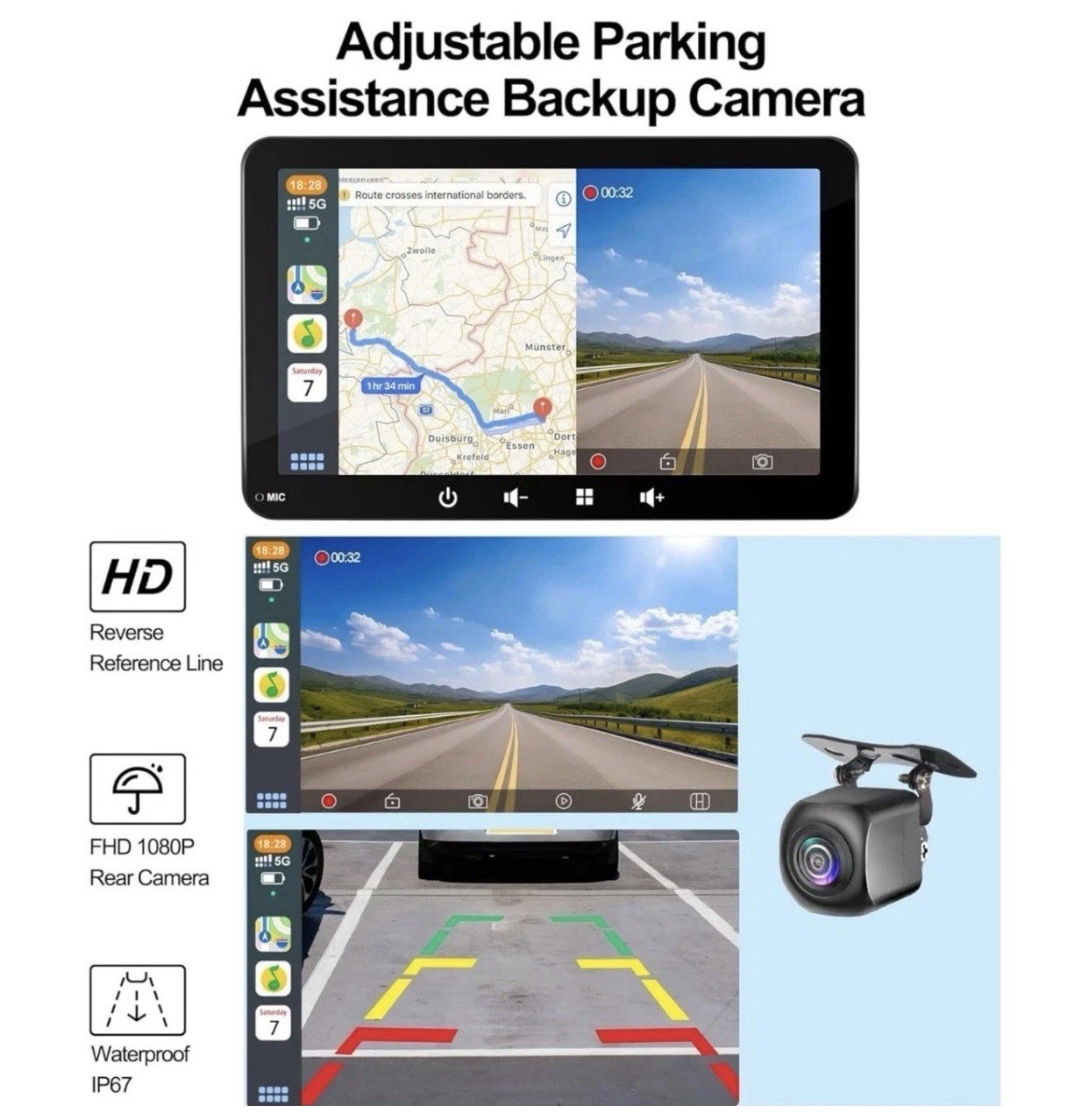 Portable Smart Screen PND-Q7S/Q7C, Wireless CarPlay, Android Auto, 7” Screen