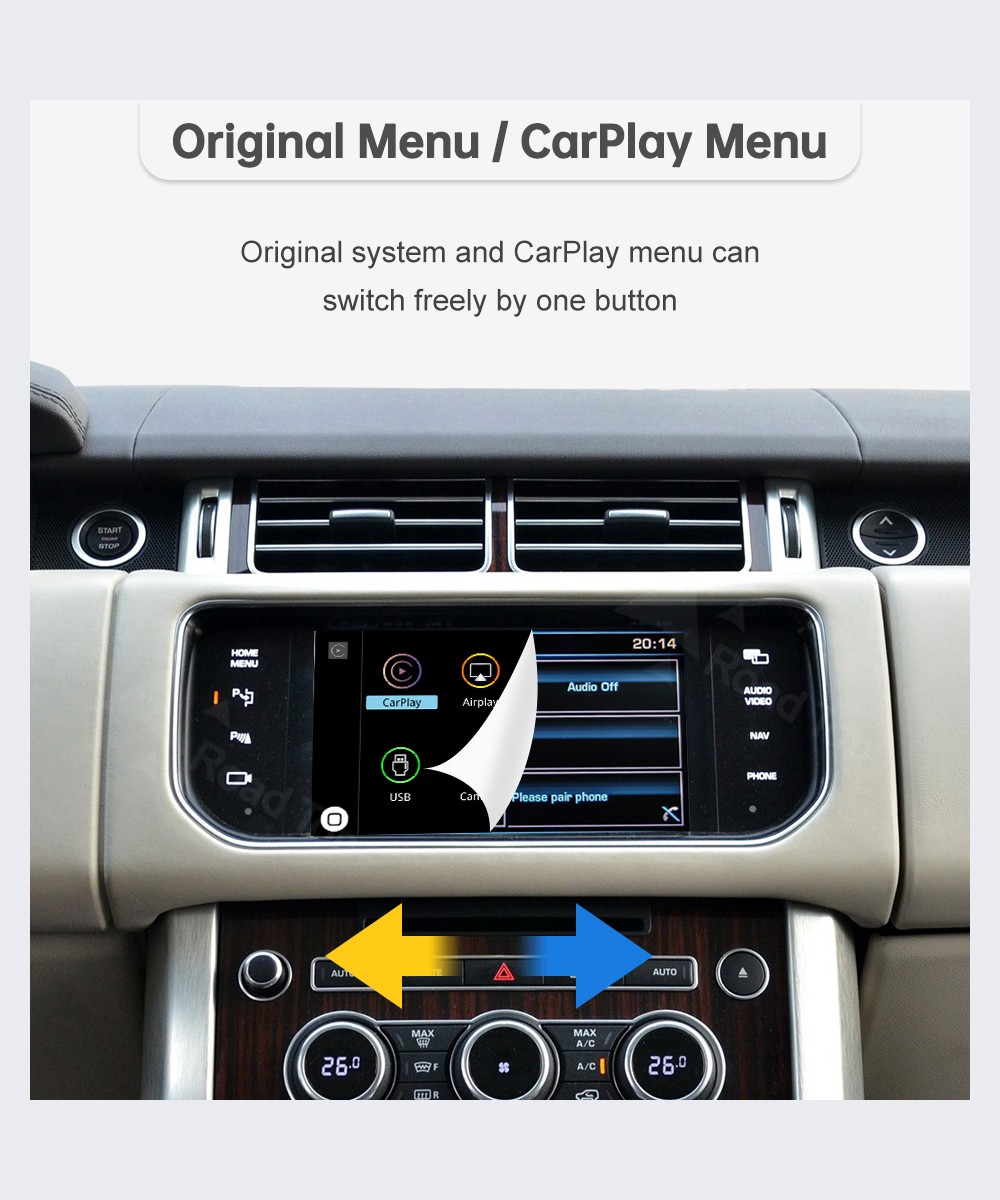 Roadtop Carplay Interface Kit for Land Rover Jaguar Range Rover Evoque Discovery