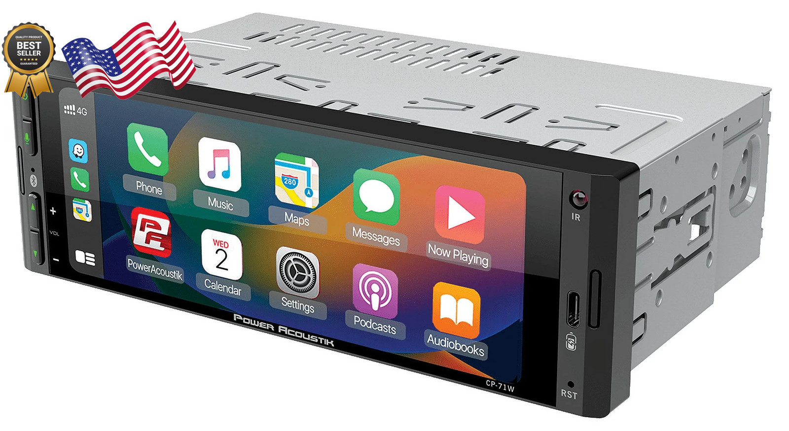 Power Acoustik CP-71WA Single DIN 6.5″ Color Touchscreen Car Stereo w/Bluetooth