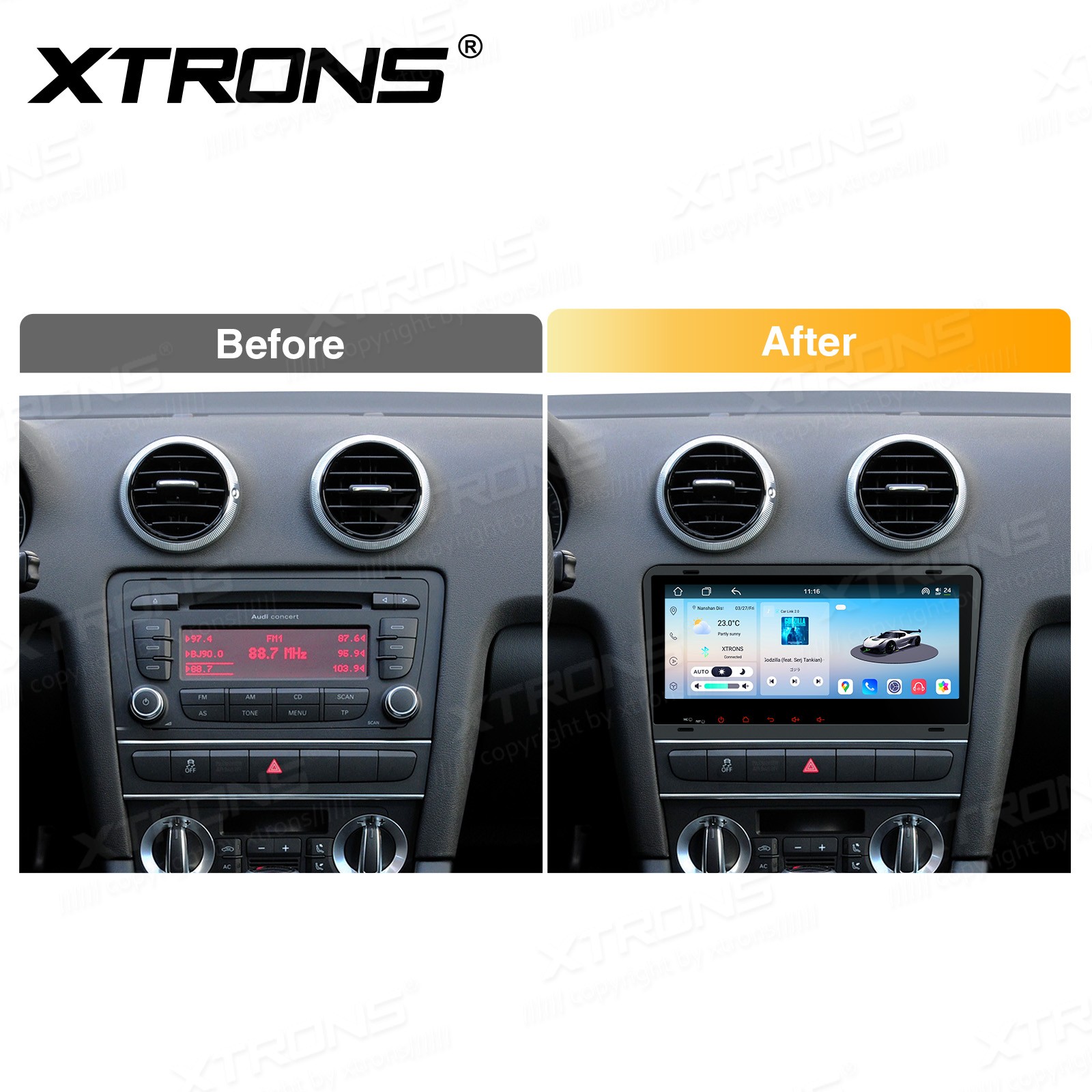 CarPlay Android Auto for Audi A3 S3 RS3 Android 14 8.8″ IPS Car Stereo Dual BT