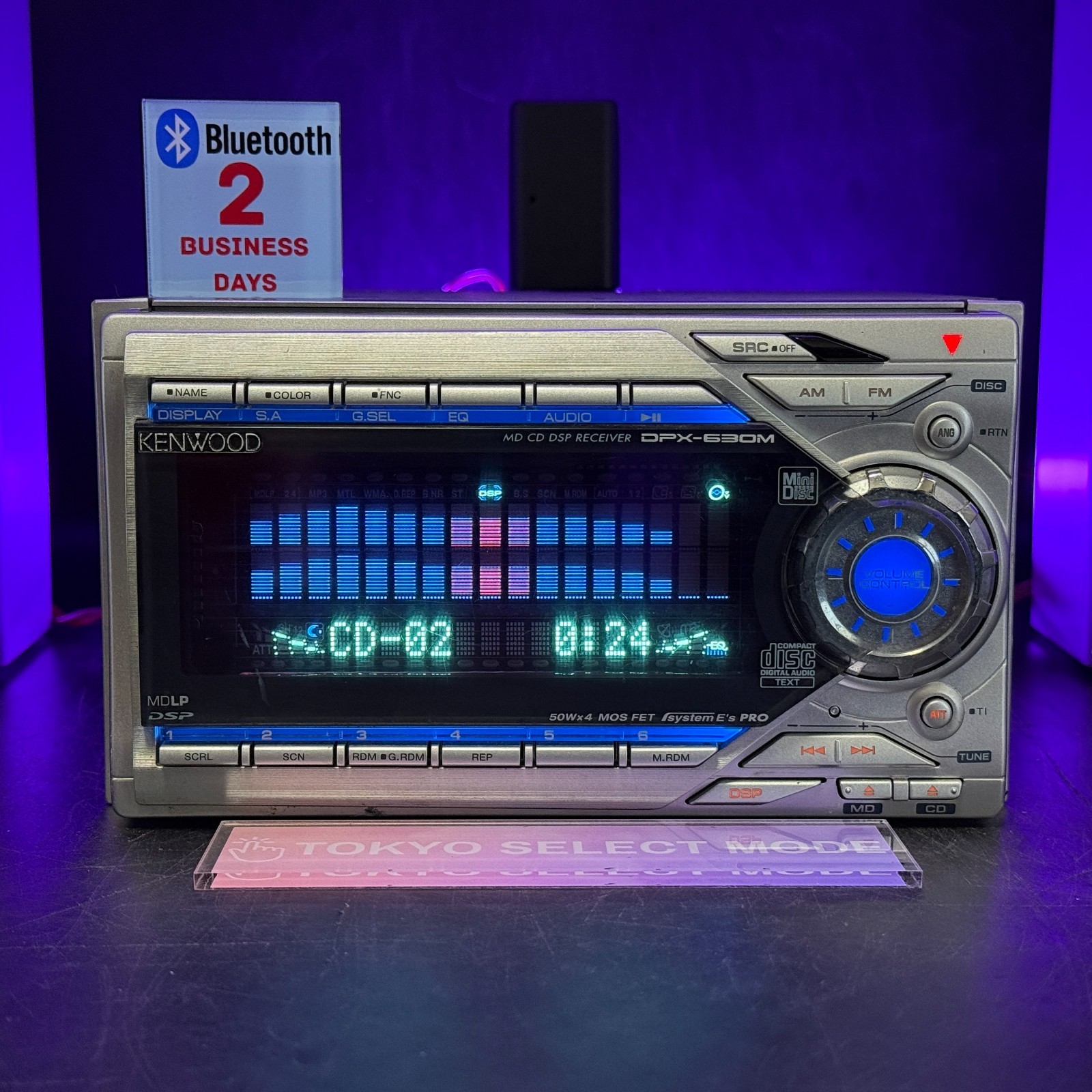 KENWOOD DPX-630M Car Audio 2DIN CD MD Added Bluetooth JDM DSP Tested In Stock