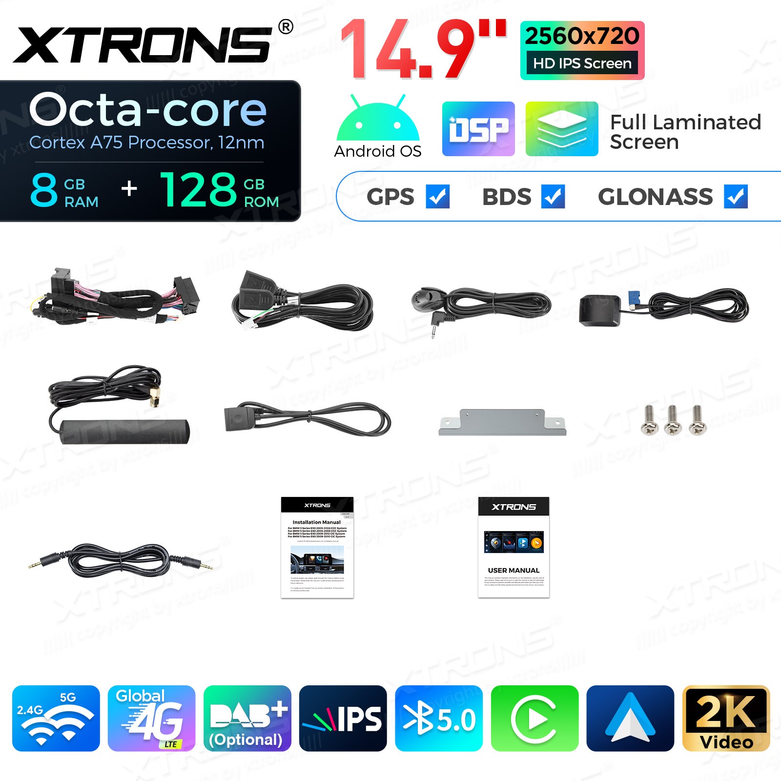 Android 14 System Upgrade 14.9″ for BMW E60 E61 5 Series CCC Radio Stereo 8+128G