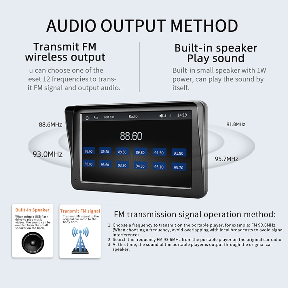 2Din 7″ HD Touchscreen Car MP5 Wireless Carplay Android Auto Bluetooth 5.0