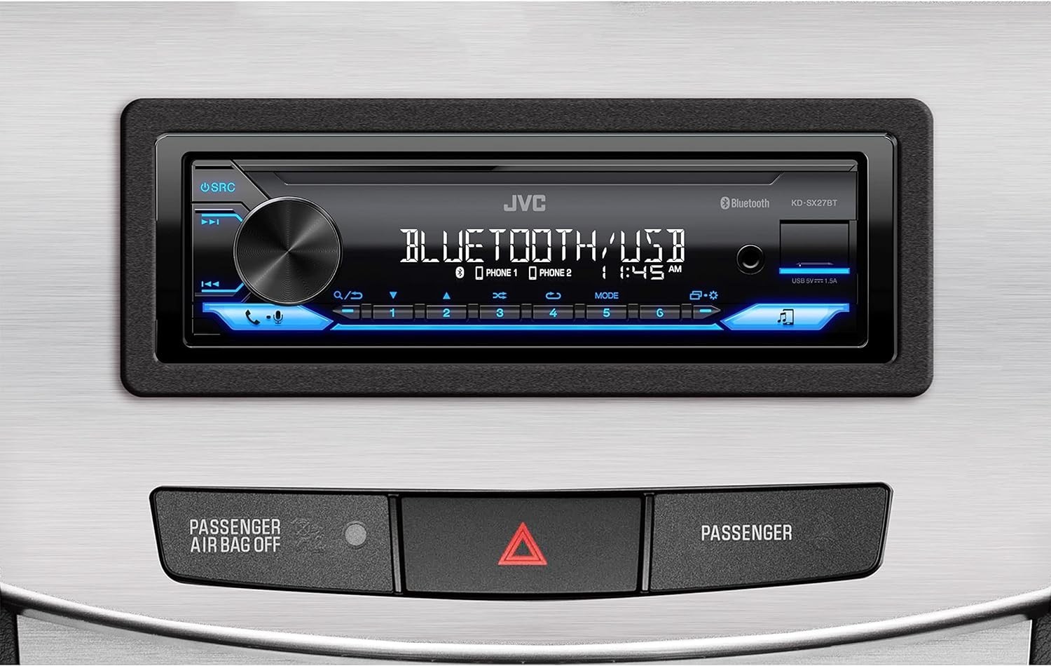 Car Stereo Receiver with Bluetooth, USB Charging, Remote App