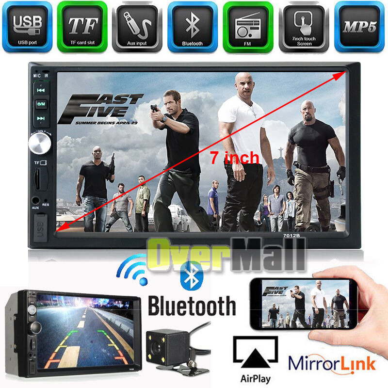 Backup Camera+Double Din Car Stereo Radio mp3 Player Bluetooth with Mirrorlink
