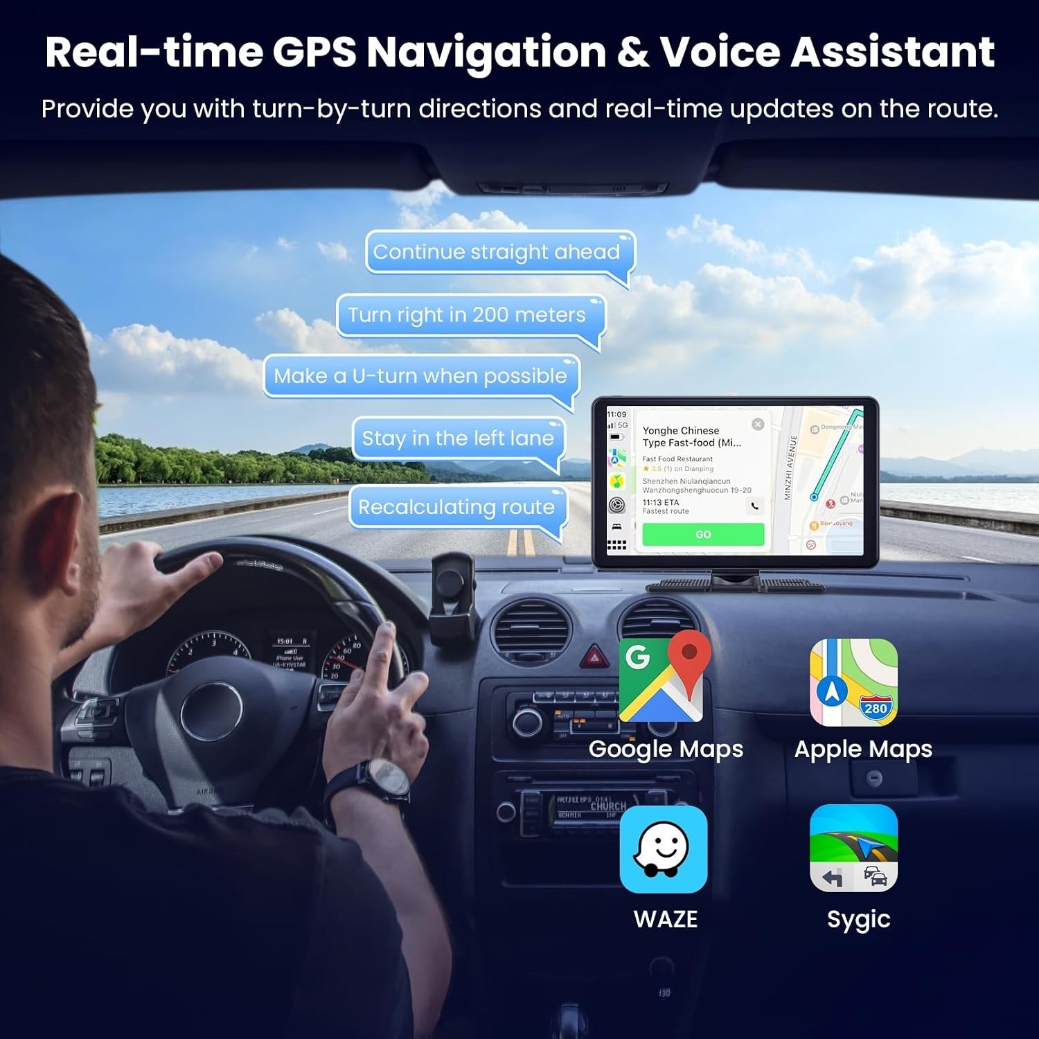 9-Inch Wireless Carplay Screen with 4K Dash Cam & 1080p Backup – Ultimate Safety