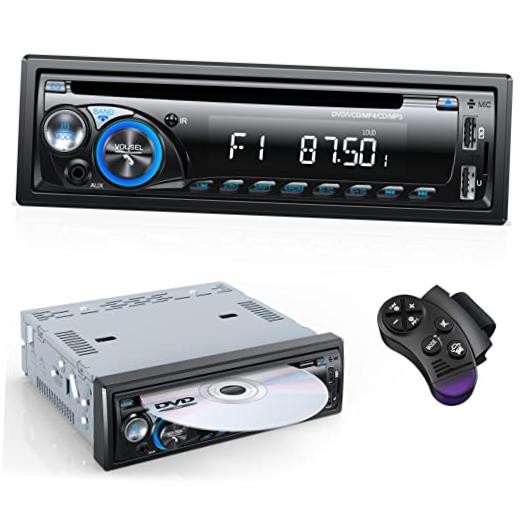 Car Radio Bluetooth with CD DVD Player, Single Din FM/AM Car Stereo Multicolor