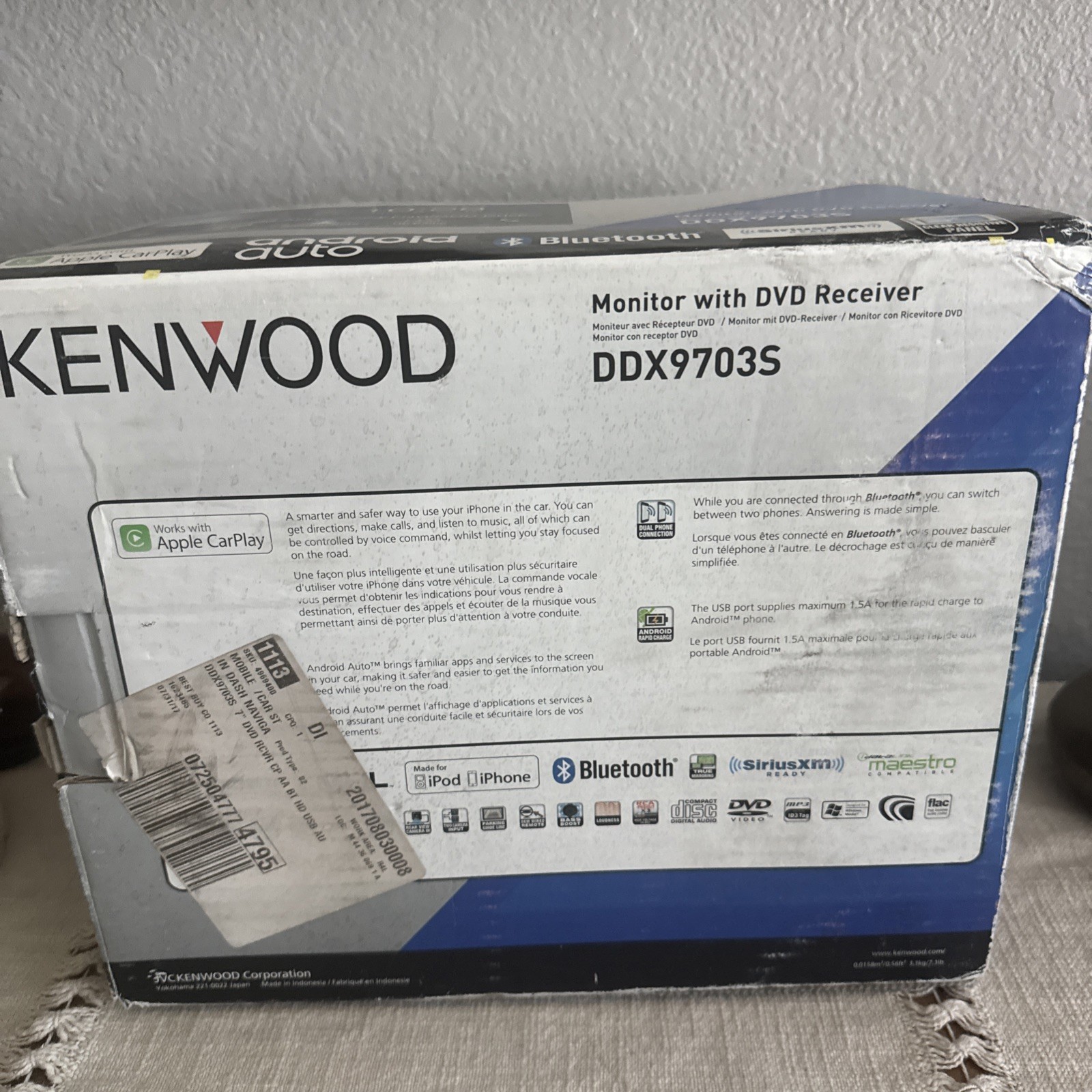 Kenwood DDX-9703S DvD/media Stereo, Carplay/android Auto – Has HDMI input.
