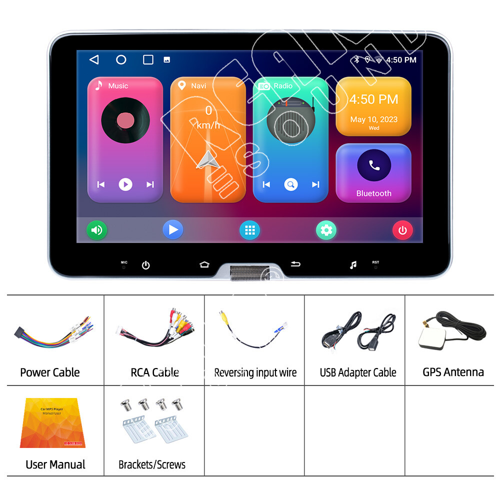 10.1”Android 13 CarPlay 2+32GB Car Stereo Radio GPS Navi 1DIN WiFi Bluetooth FM