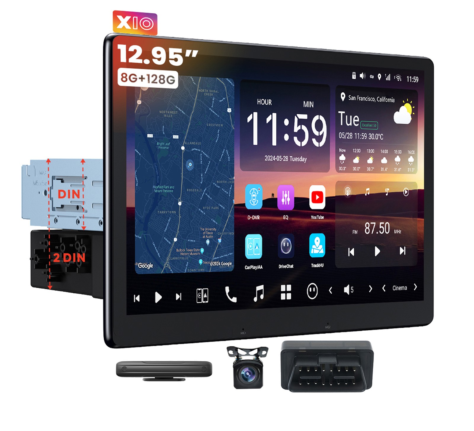 ATOTO 12.95″ X10 AI Android Car Stereo 1DIN&2DIN With Rear Camera OBDII Scanner