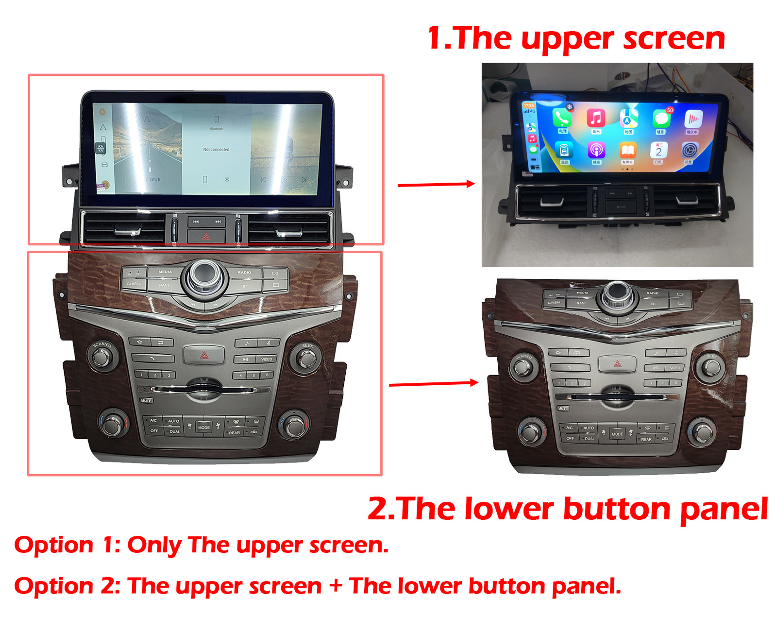Car Radio Carplay Stereo For Nissan Armada Patrol Y62 Infiniti QX56 QX80 2010-20
