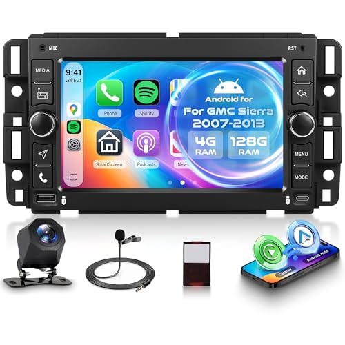 4G+128G Android Car Radio for GMC Sierra 2007-2013 with 7“ 4G+128G with Buttons