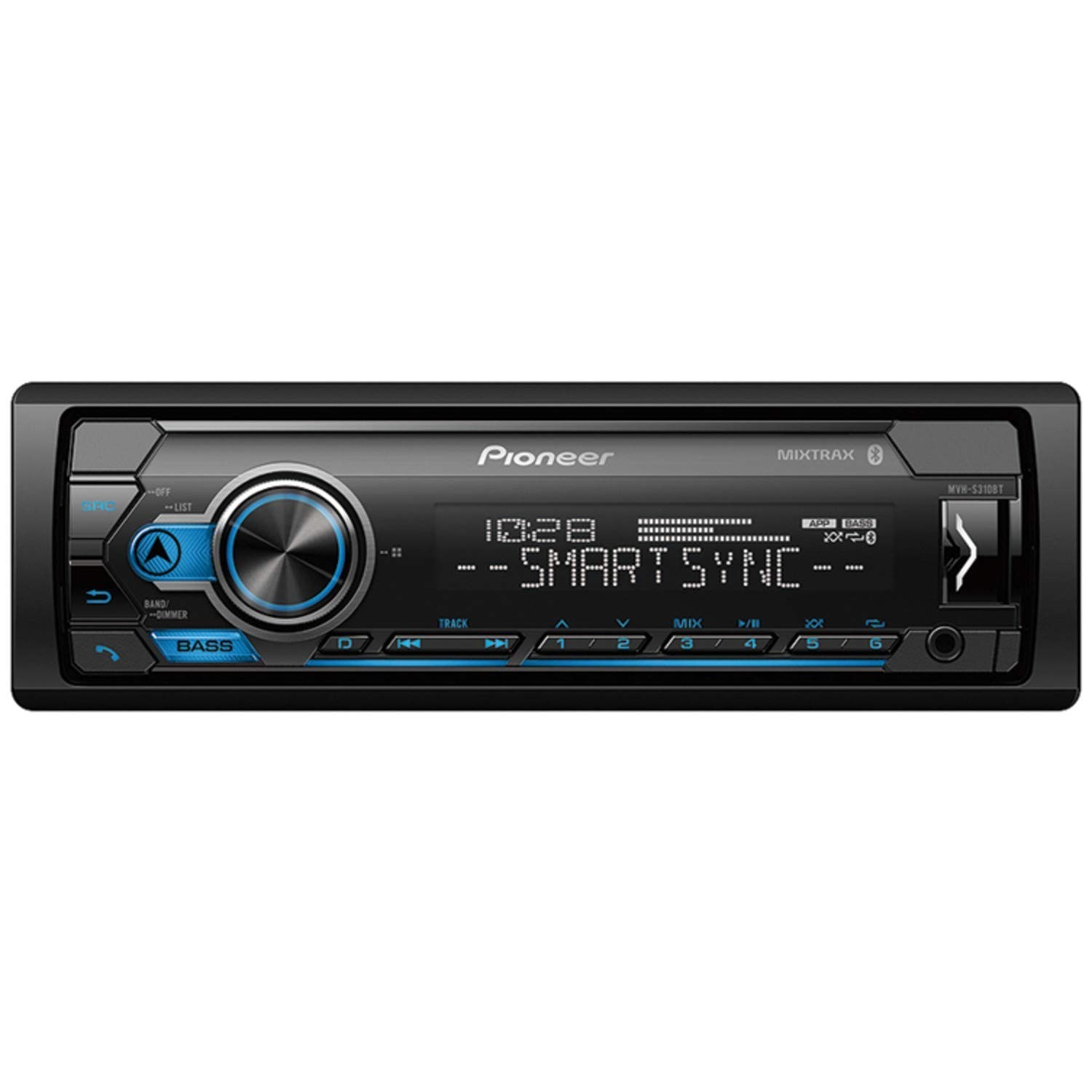 Pioneer MVH-S310BT Single Din Built-In Bluetooth, MIXTRAX, 2.0 inches, blue