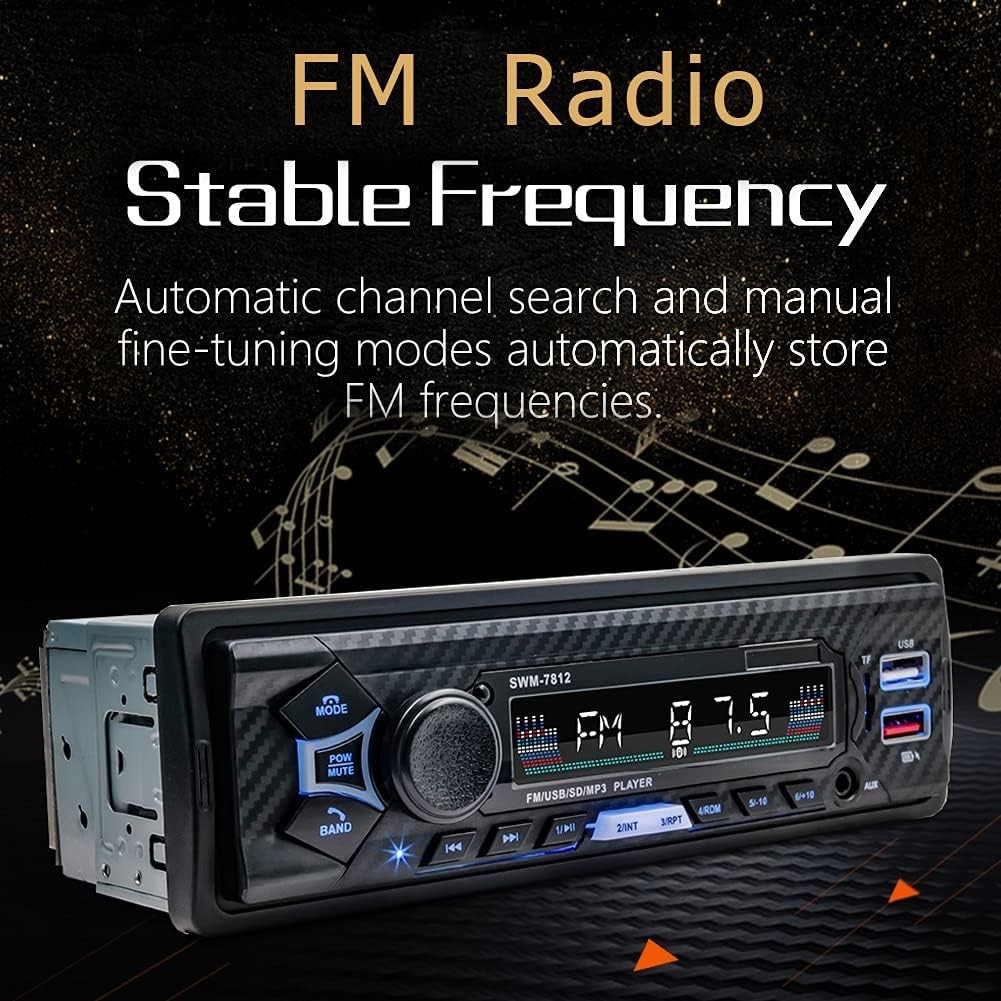 Compact 7-Inch Touchscreen Car Stereo with Dual USB Fast Charging & Bluetooth