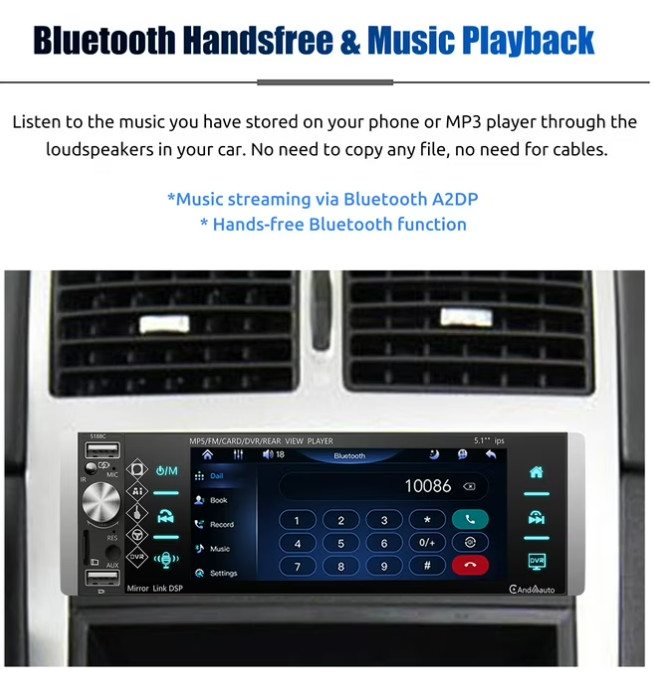 Estereo De Pantalla con Bluetooth Para Coche Carro Auto MP5 Player RCA/AUX/USB/T