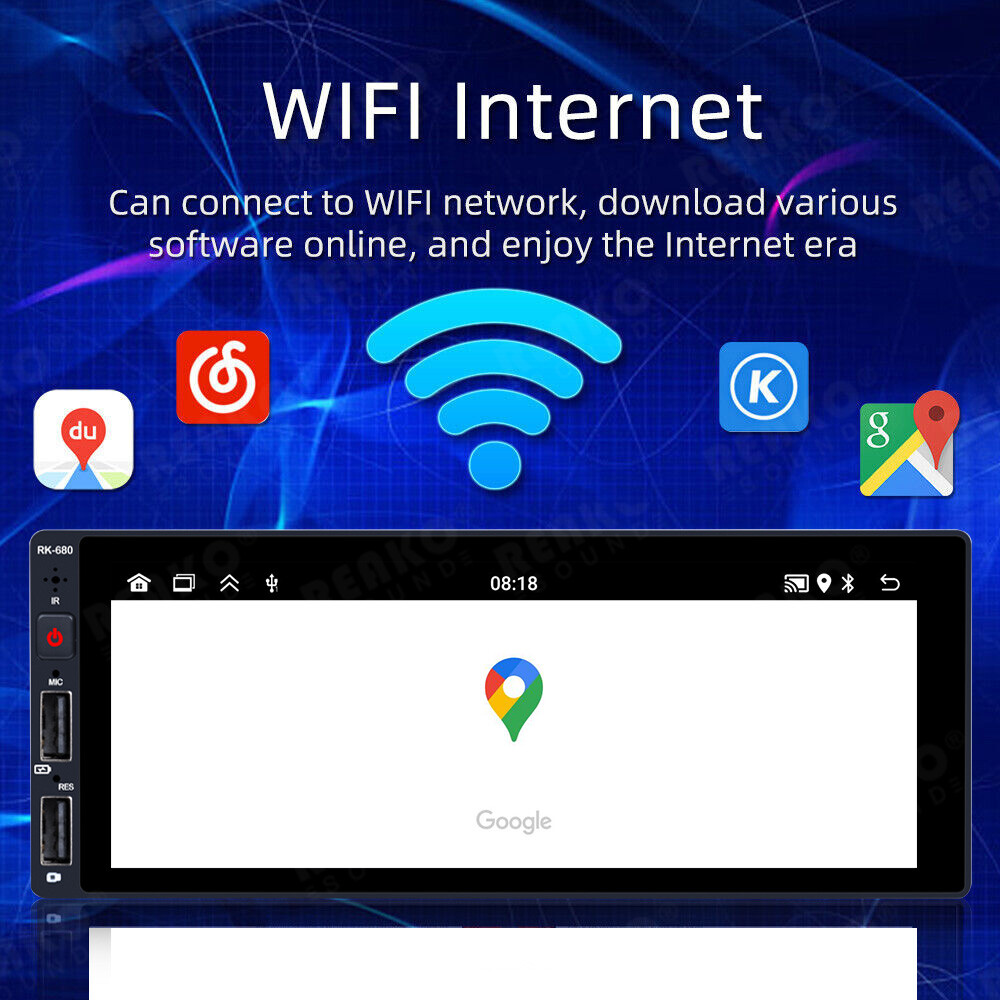 Android 12 Single 1 Din 6.9″ Bluetooth GPS WIFI Touch Screen Car Stereo FM Radio