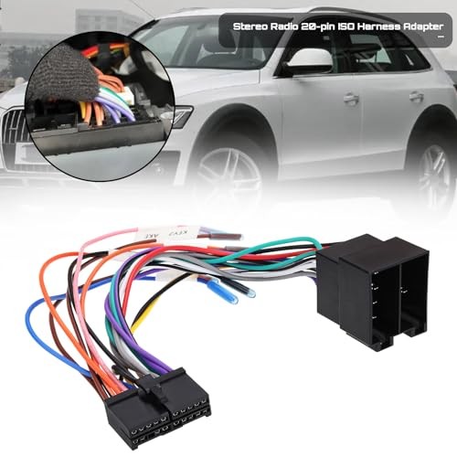 1PC 20Pin to ISO Harness Adapter 20P ISO Car Stereo Adapter Replacement