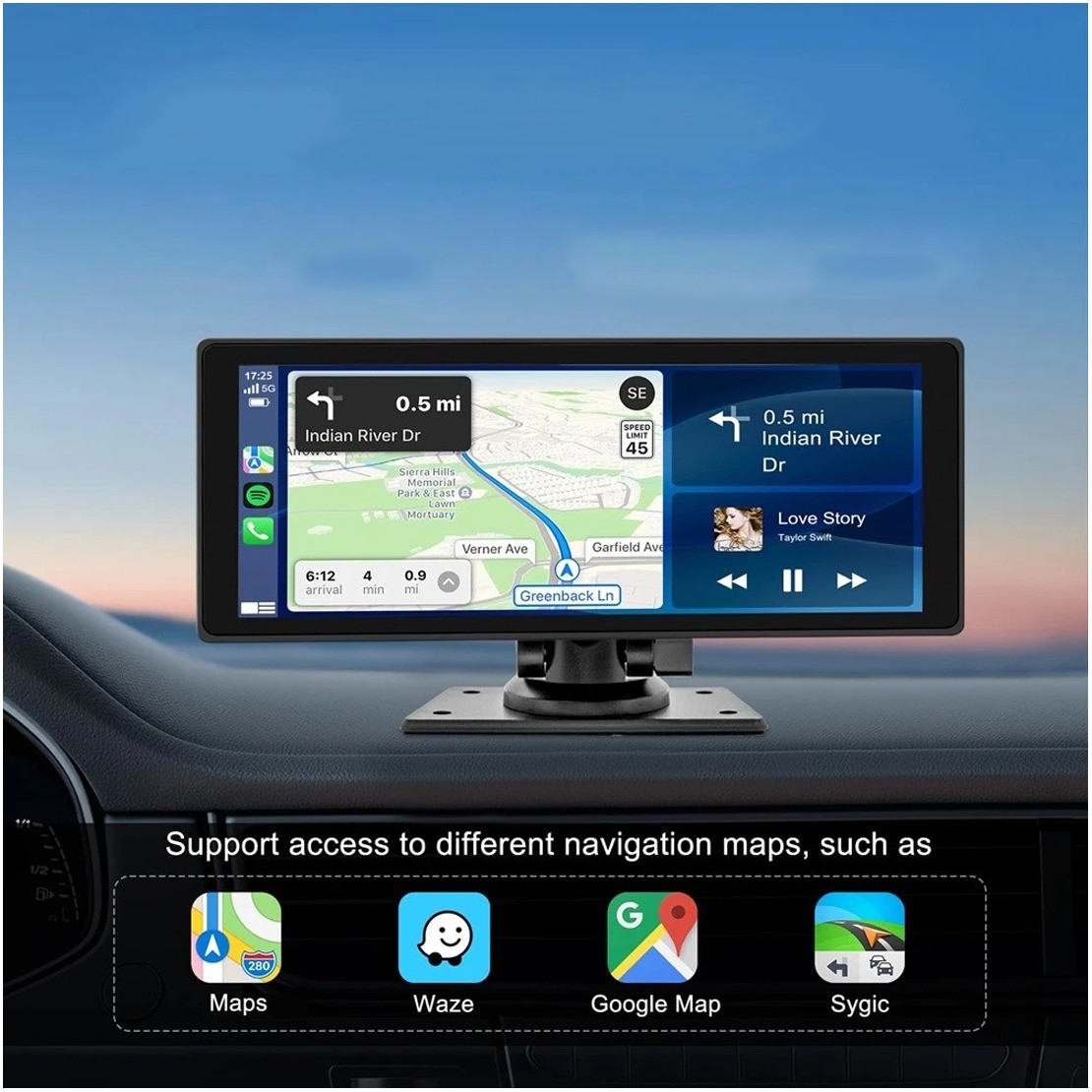 Car Portable Carplay Stereo Radio MP5 Player Video Receiver w/ Dash Cam New