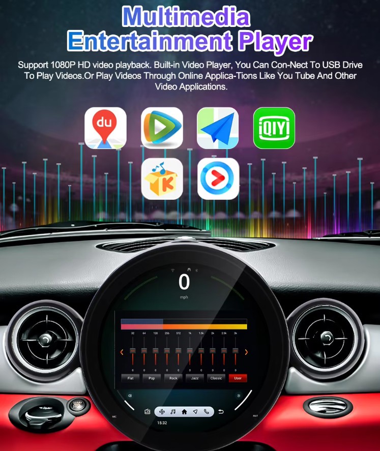 Android 13 Touch Screen Carplay 6+128GB For BMW Mini Cooper 2007-2016 R60 R56