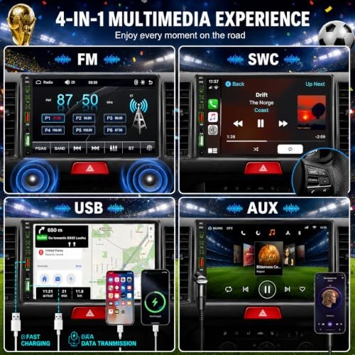 Single Din Car Stereo with iOS/Android Mirror Link 7 Inch Single Din 7050
