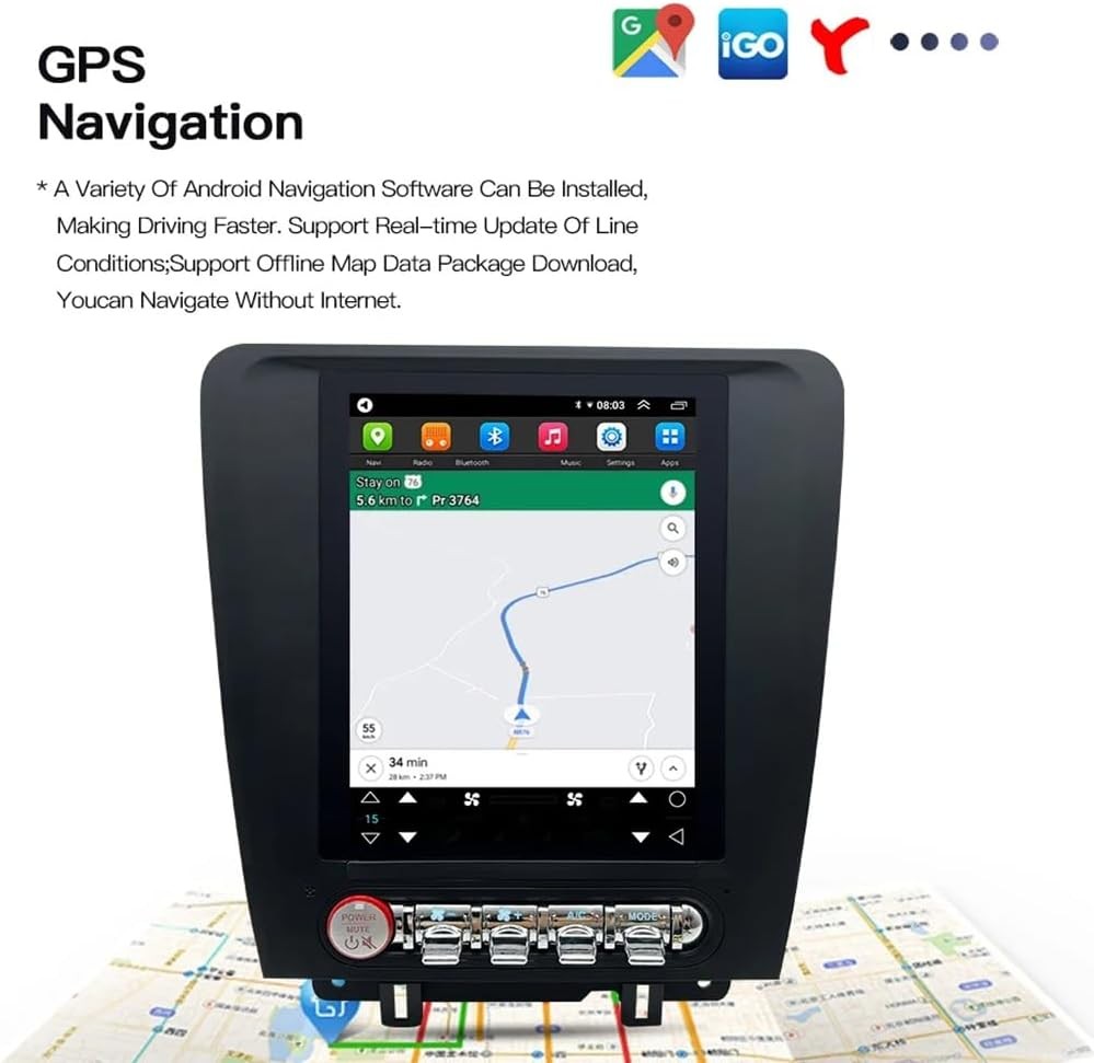 9.7″ Android Car Radio Stereo GPS Navigation Screen For Ford Mustang 2010-2014