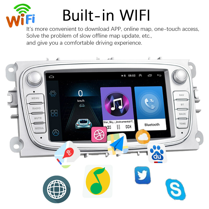 2 Din Touch screen 7 inch Car Radios TF/USB Biuetooth MP5 AUX FM GPS Mirror link