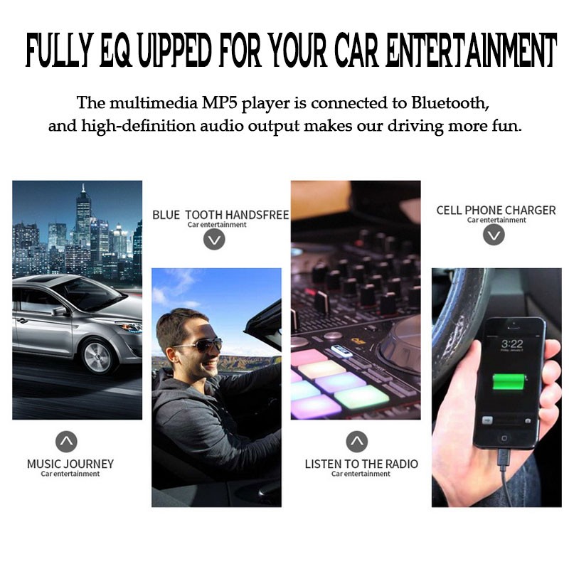 Single 1 DIN Car FM Radio Stereo USB AUX Bluetooth Unit CD DVD Player MP3 Player