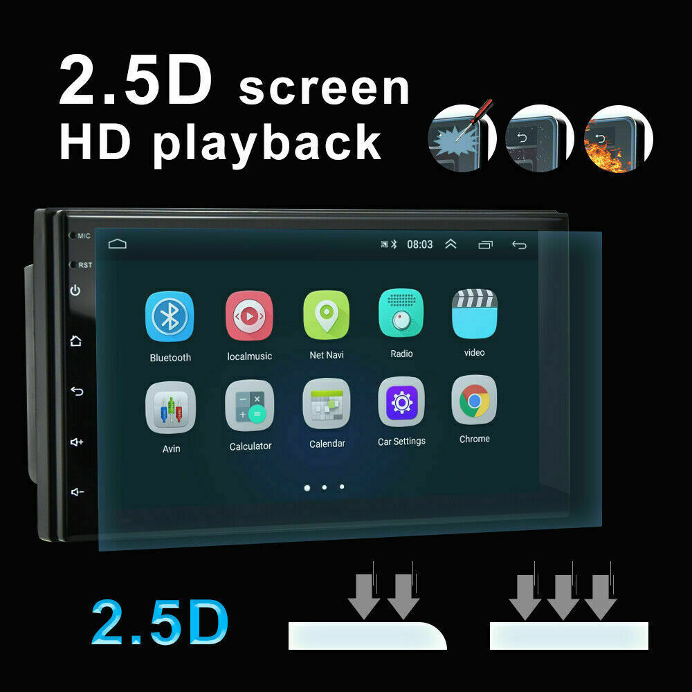 Android 15 Car Stereo GPS Navi MP5 Player 7″ Double 2Din WiFi BT Radio Carplay