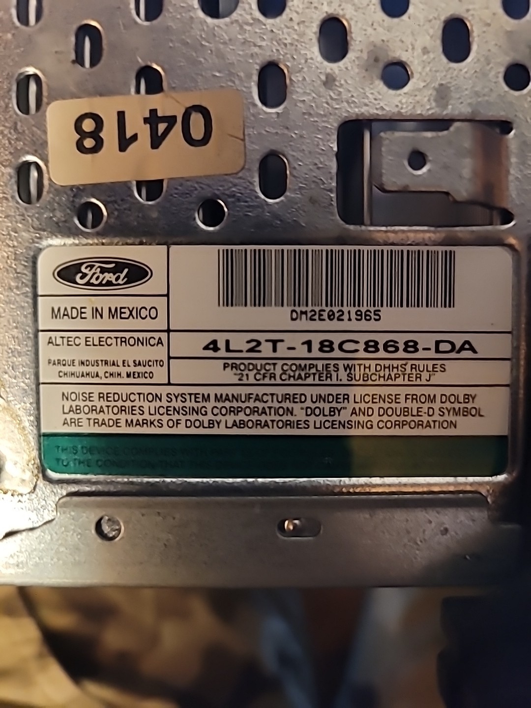 Ford Audio System 1999-2004 F150 Unit With 4 Speakers