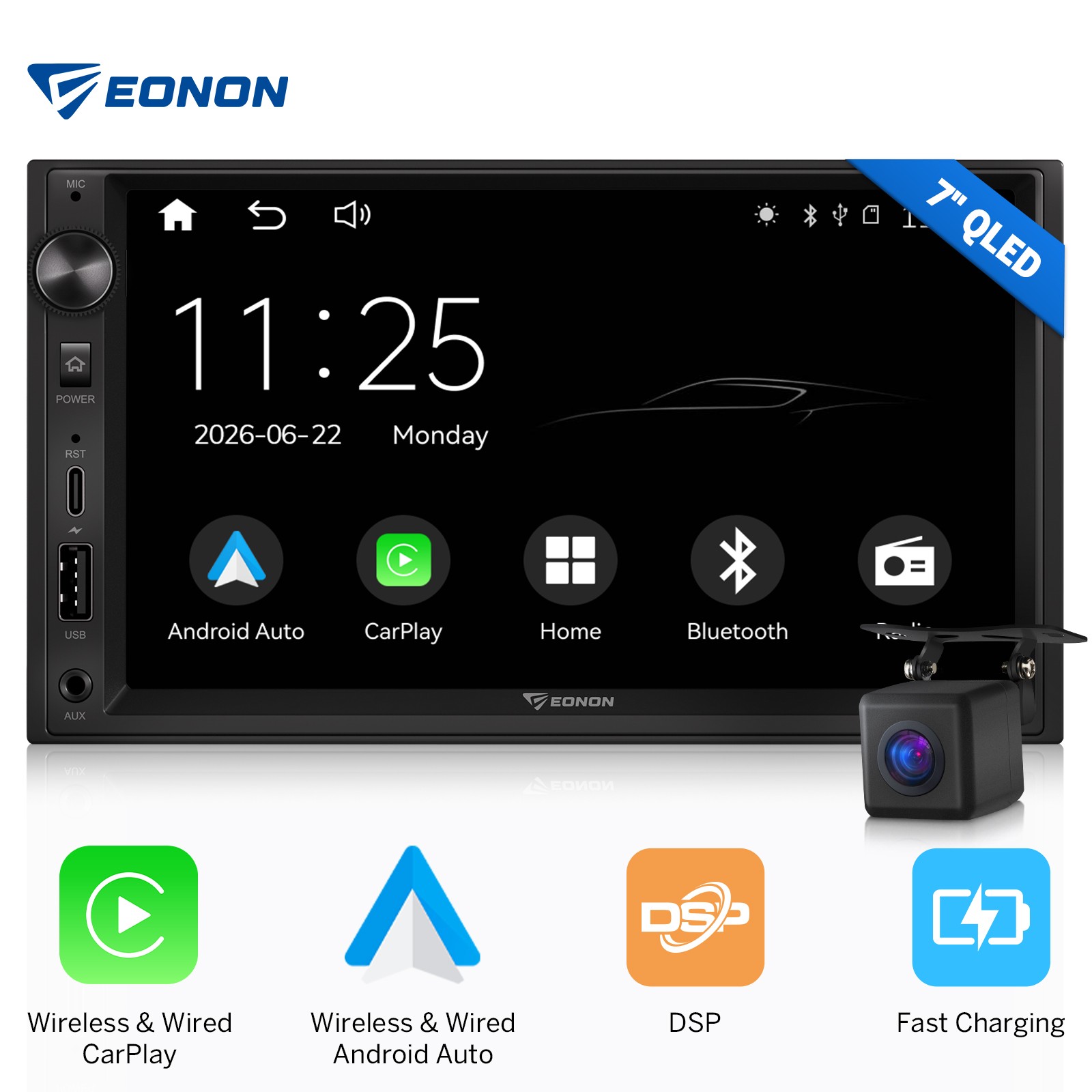 Eonon X3 Android Auto 7″ QLED Double DIN Car Stereo Radio CarPlay GPS Navigation