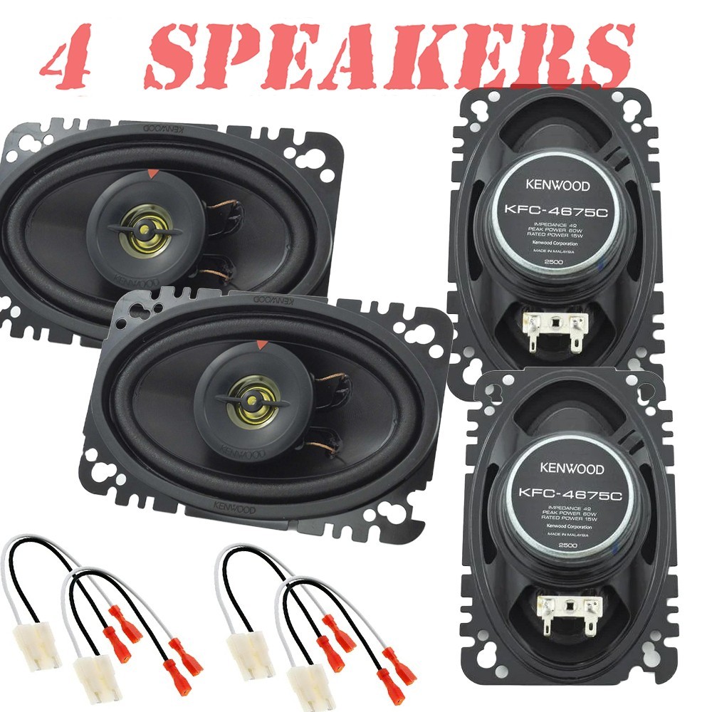 4 Kenwood KFC-4675C 4″x6″ 2-Way Speakers for 1988-1994 GM C/K 1500, 2500 Pickup